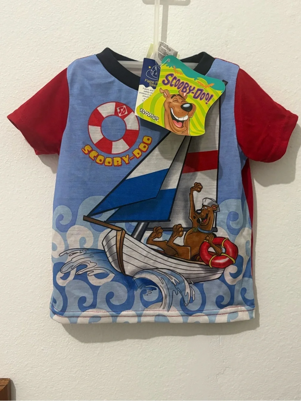 NWT Y2K Kids Size 12M Sailing Scooby Doo Shirt and Shorts Pajama Set